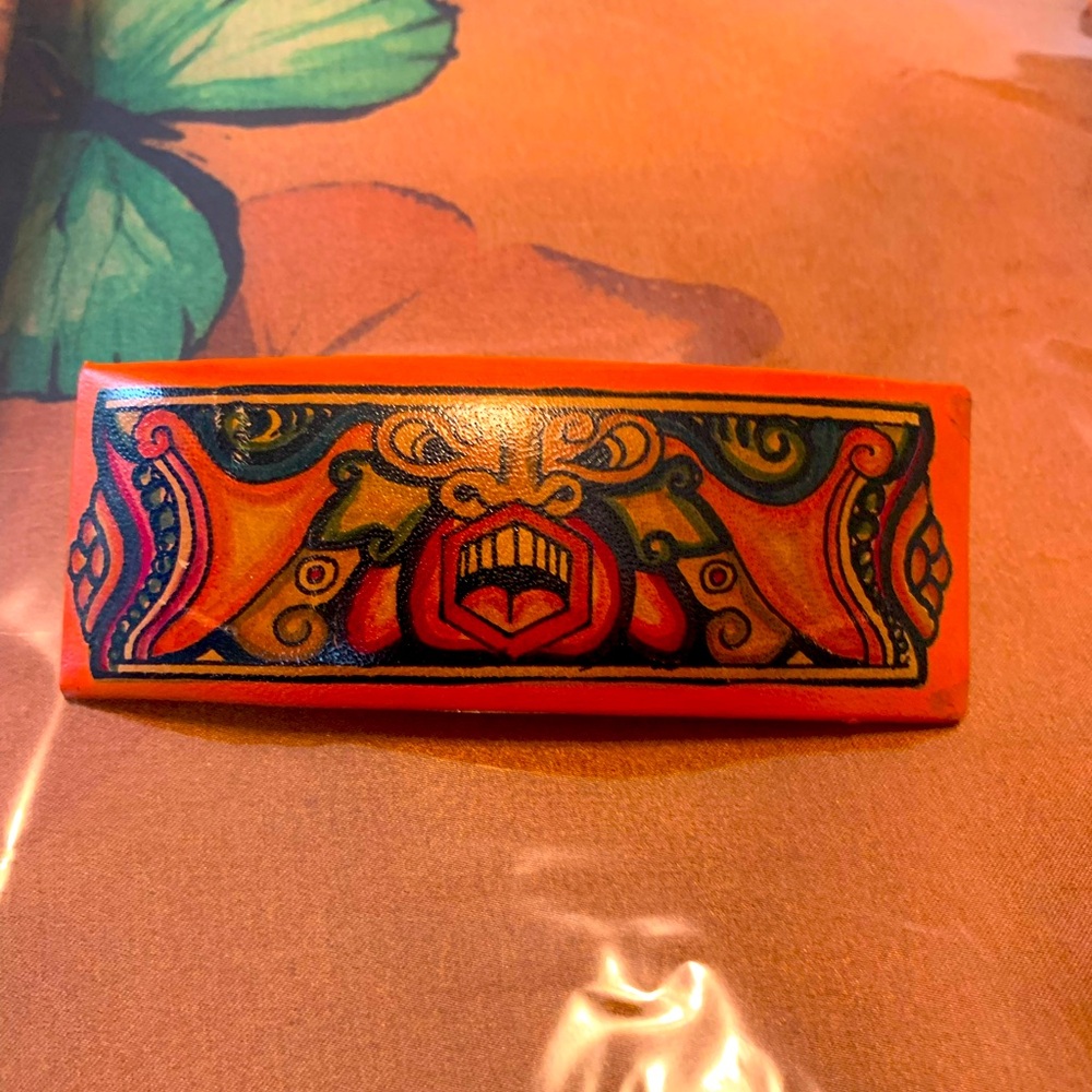 RARE FIND Vintage Colorful Tribal Design Hair Clip